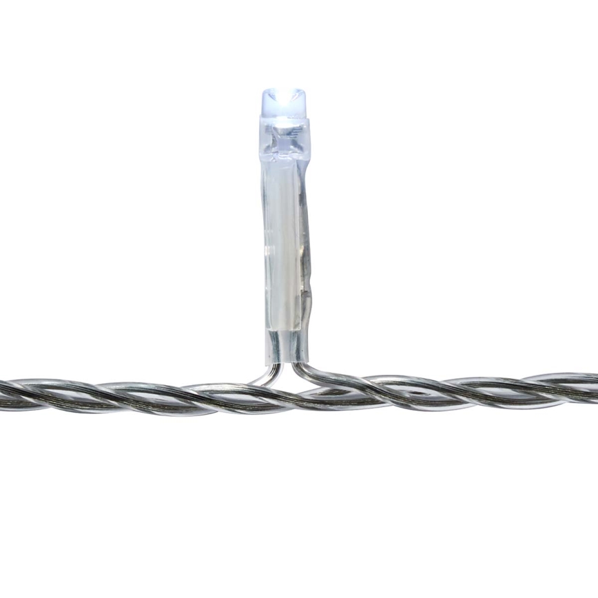 Cortina de luces LED para exterior, 360 LEDs, 7 funciones, 14 m, IP44, blanco frío