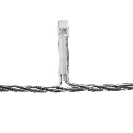 Cortina de luces LED para exterior, 360 LEDs, 7 funciones, 14 m, IP44, blanco frío