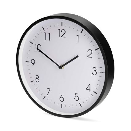Reloj de pared Ø 30,8 cm 1xAA negro