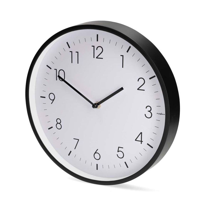 Reloj de pared Ø 30,8 cm 1xAA negro