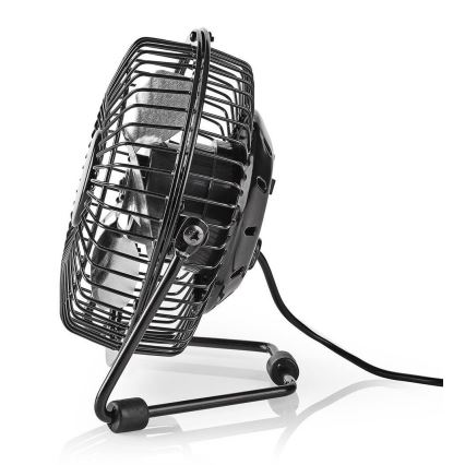 Ventilador de sobremesa 3W/USB 10 cm negro