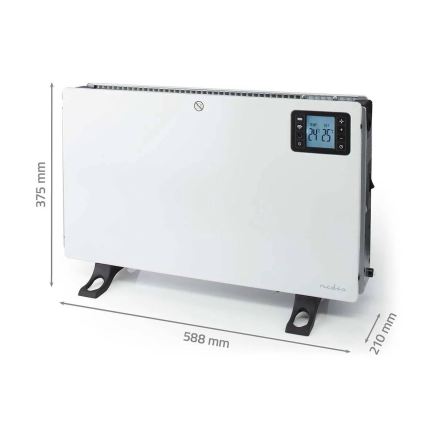 Calefactor eléctrico/convector 750/1250/2000W/230V Wi-Fi Tuya + mando a distancia