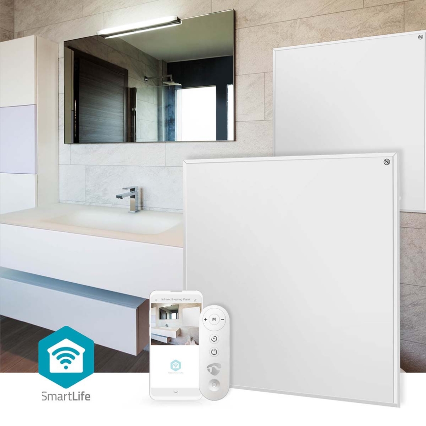 Panel calefactor infrarrojo 350W/230V 59,8x62 cm IP44 Wi-Fi Tuya + mando a distancia