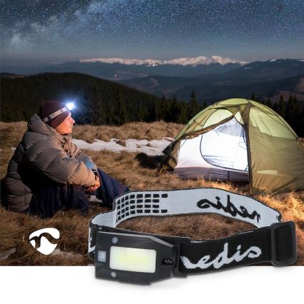 Linterna frontal LED recargable y regulable con sensor de movimiento LED/5V 500 mAh IPX4 negra