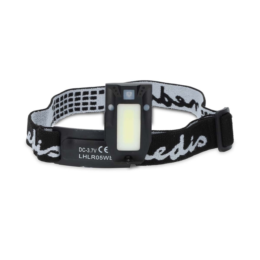 Linterna frontal LED recargable y regulable con sensor de movimiento LED/5V 500 mAh IPX4 negra
