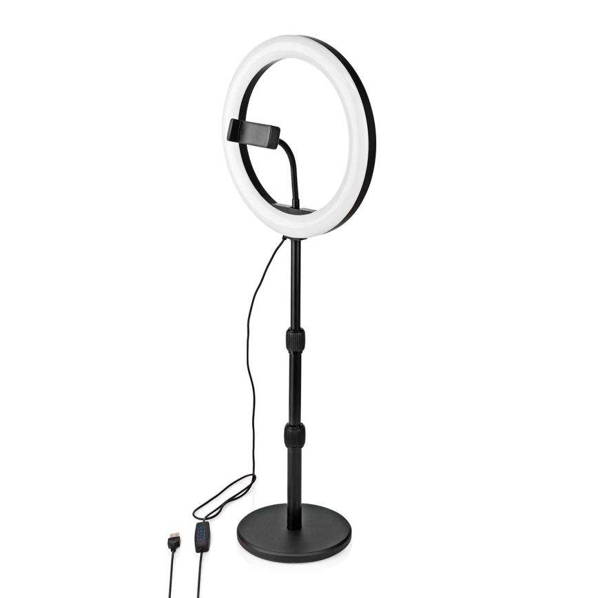 Lámpara LED regulable con soporte y soporte para vlogging LED/6W/USB 2700-6700K