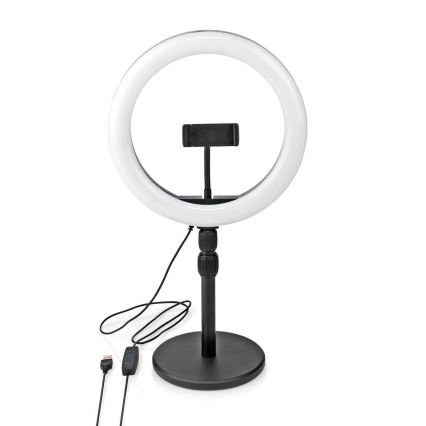 Lámpara LED regulable con soporte y soporte para vlogging LED/6W/USB 2700-6700K