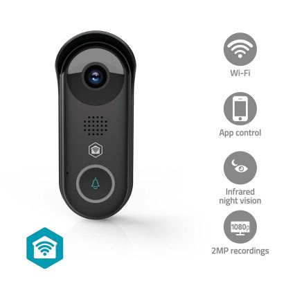 Timbre de vídeo inteligente SmartLife con sensor de movimiento 5V Full HD 1080p IP54 Wi‑Fi Tuya