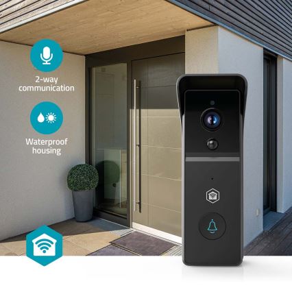 Timbre inteligente con cámara y sensor de movimiento SmartLife, batería 4400 mAh, Full HD 1296p, IP44, Wi-Fi, compatible con Tuya