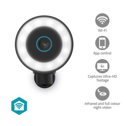 Cámara inteligente para exteriores SmartLife 5V 4K 8MP 3840x2160p IP65 Wi-Fi Tuya