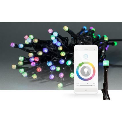 Cadena LED RGB para exterior, 42 LED / 8 modos, 8 m, IP65, Wi‑Fi Tuya