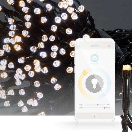 Cadena de luces LED 100 LEDs / 8 funciones, 15 m, IP65, Wi‑Fi Tuya