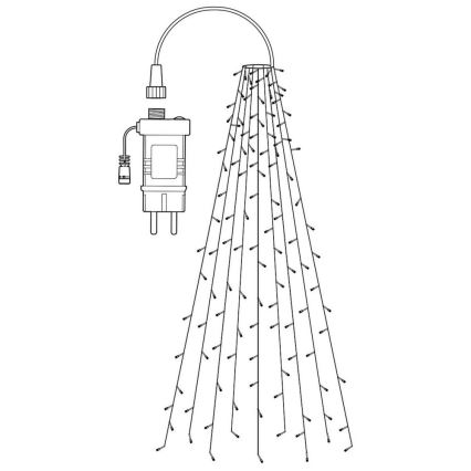 Cortina de luces LED RGB 240 LEDs, 11 modos, 8 m, IP65, Wi-Fi Tuya