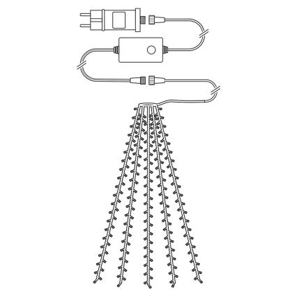 LED Cortina de Navidad para exterior 200xLED/8 funciones 10x2m IP65 Wi-Fi Tuya blanco cálido