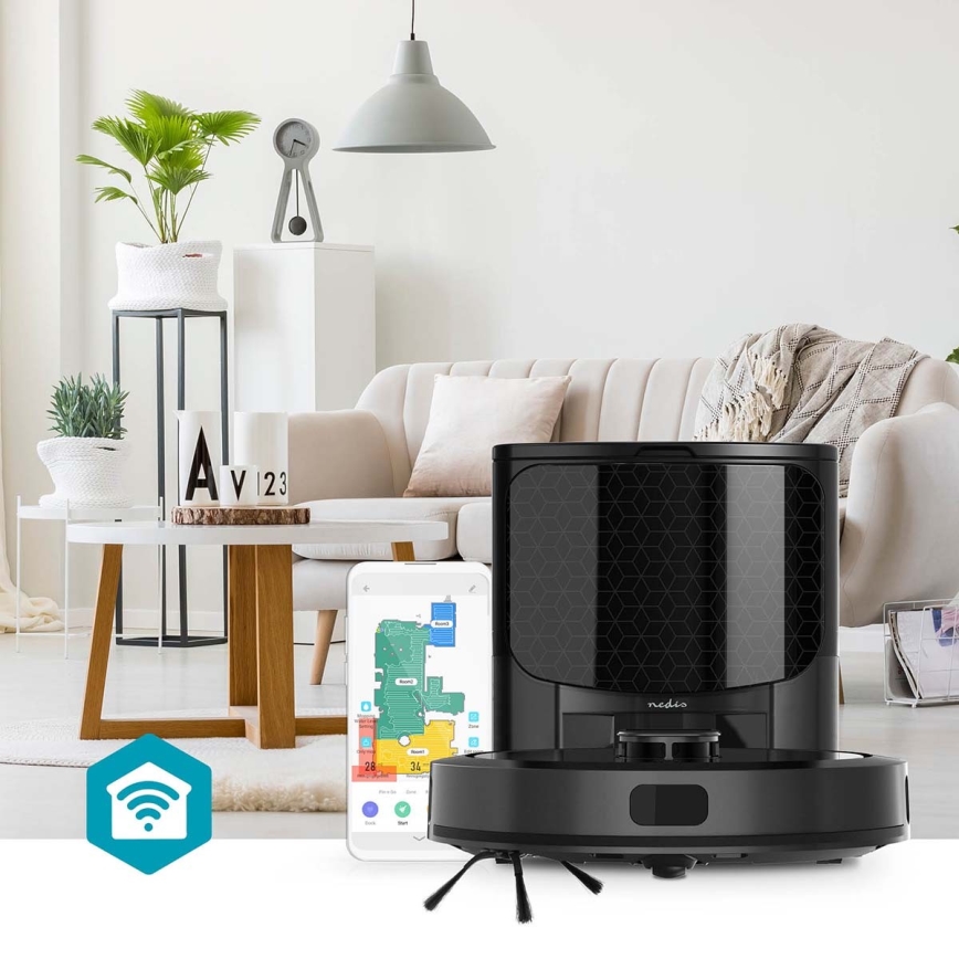 Robot aspirador inteligente con fregona SmartLife 5200 mAh Wi-Fi Tuya negro + control remoto