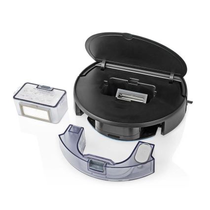Aspiradora robótica inteligente con mopa 28W/2500 mAh Wi-Fi negra + mando a distancia