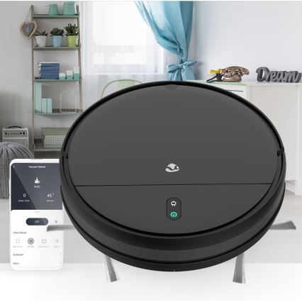 Aspiradora robótica inteligente con mopa 28W/2500 mAh Wi-Fi negra + mando a distancia