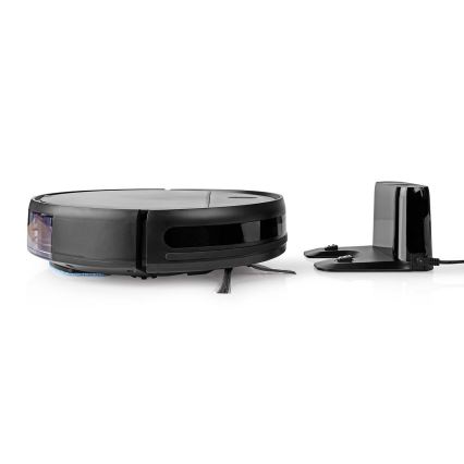 Aspiradora robótica inteligente con mopa 28W/2500 mAh Wi-Fi negra + mando a distancia