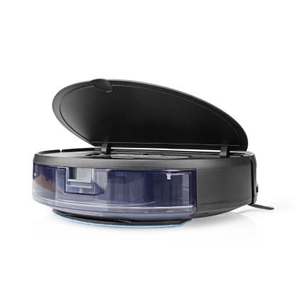 Aspiradora robótica inteligente con mopa 28W/2500 mAh Wi-Fi negra + mando a distancia