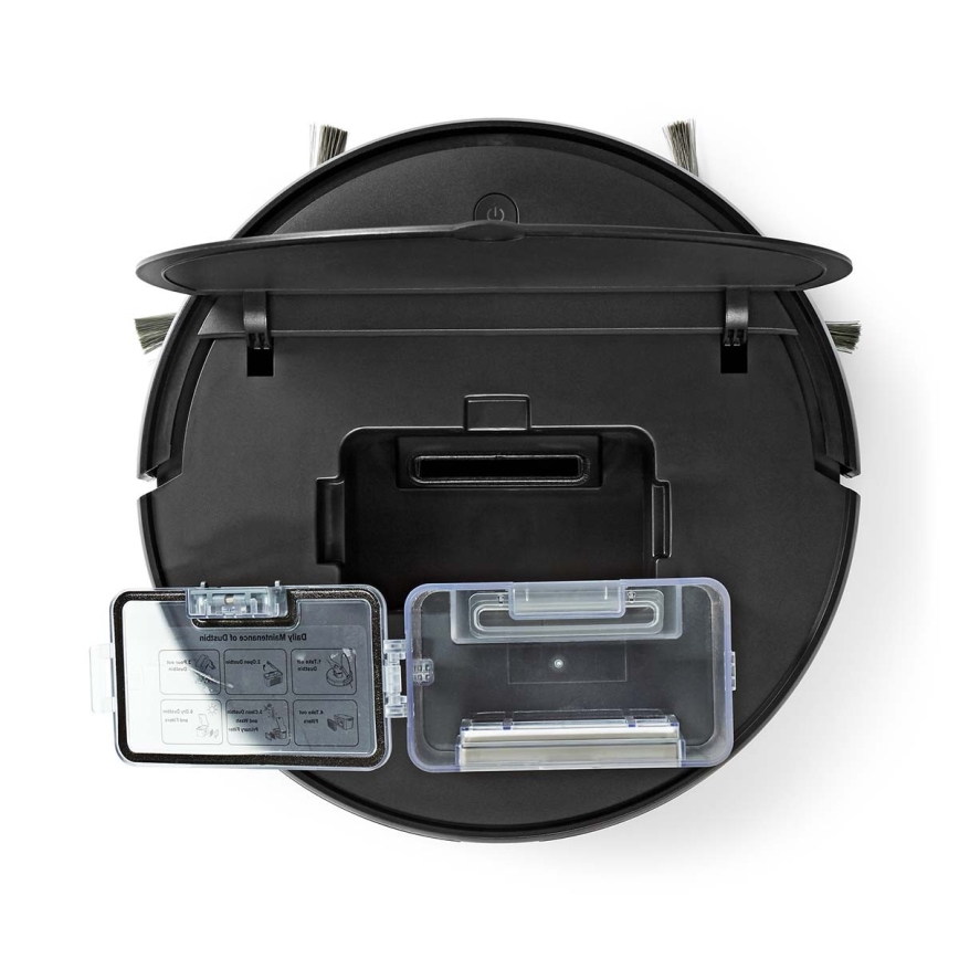 Aspiradora robótica inteligente con mopa 28W/2500 mAh Wi-Fi negra + mando a distancia