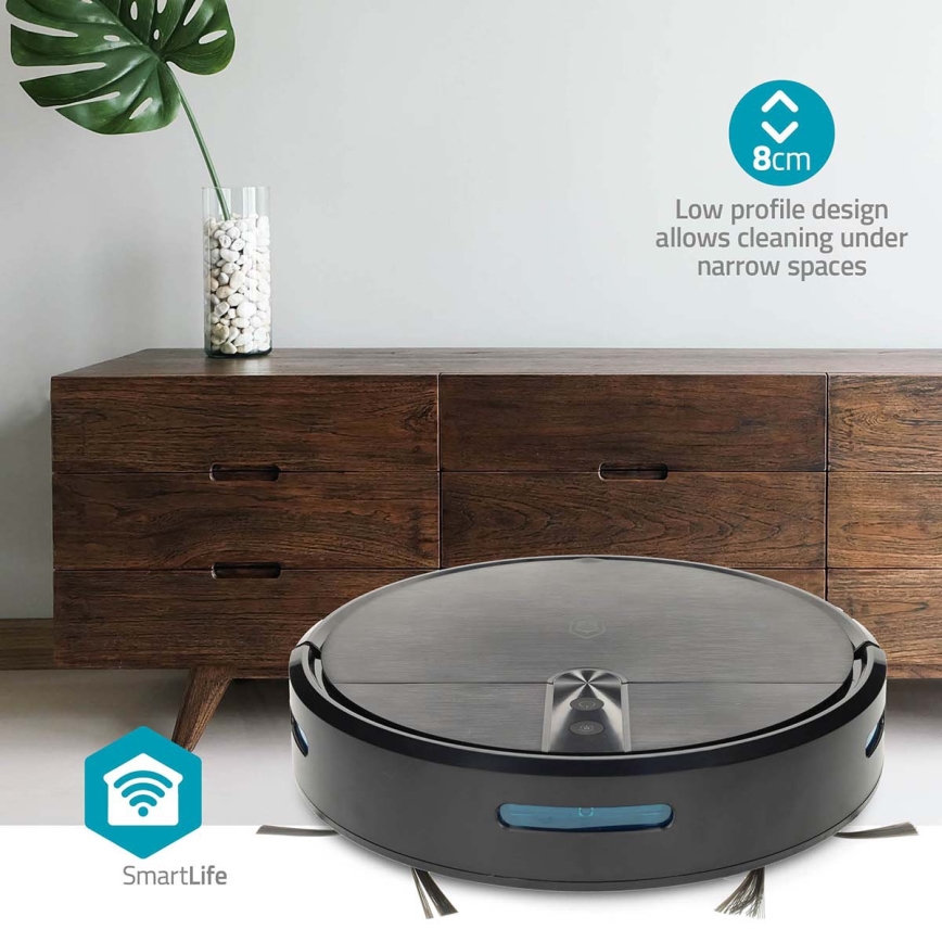 Robot aspirador y fregador inteligente SmartLife 2600 mAh Wi-Fi Tuya negro + control remoto