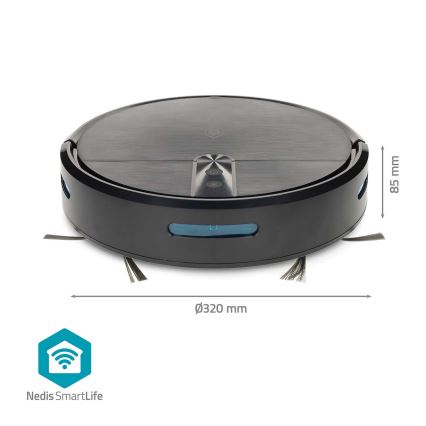 Robot aspirador y fregador inteligente SmartLife 2600 mAh Wi-Fi Tuya negro + control remoto