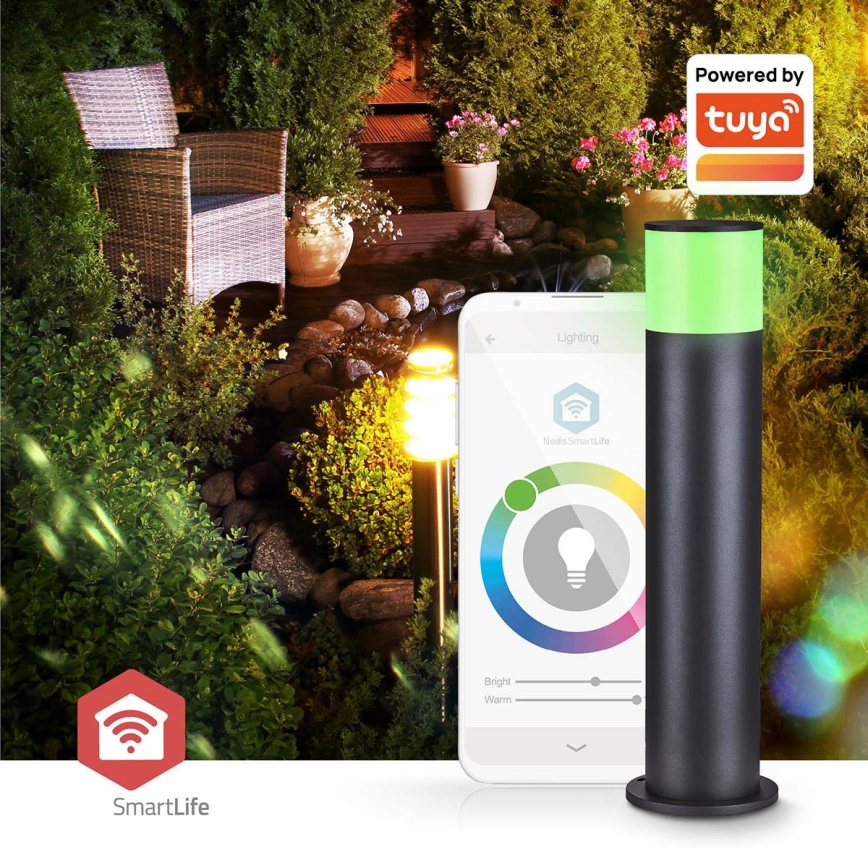 Lámpara exterior LED RGBW regulable SmartLife LED/10W/230V IP65 Wi-Fi Tuya negra