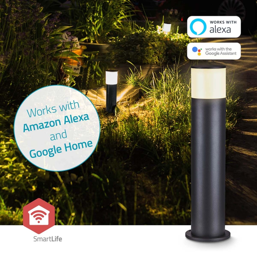 Lámpara exterior LED RGBW regulable SmartLife LED/10W/230V IP65 Wi-Fi Tuya negra