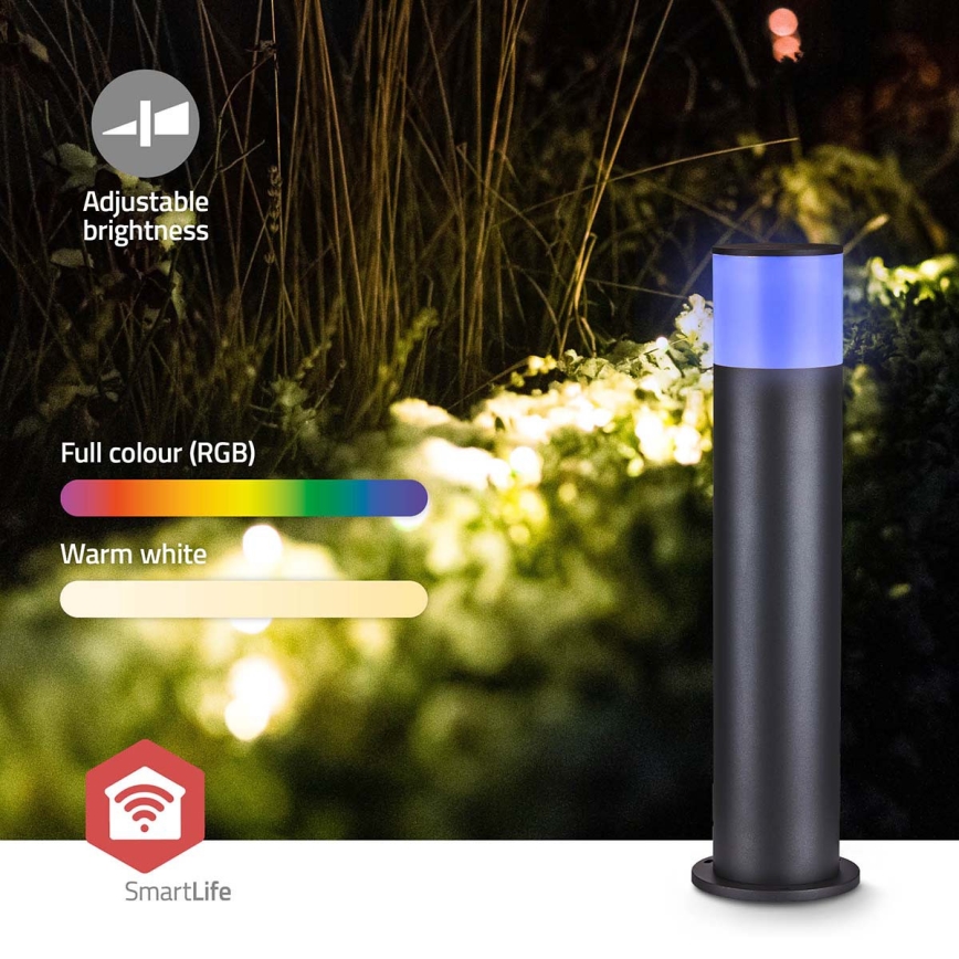 Lámpara exterior LED RGBW regulable SmartLife LED/10W/230V IP65 Wi-Fi Tuya negra