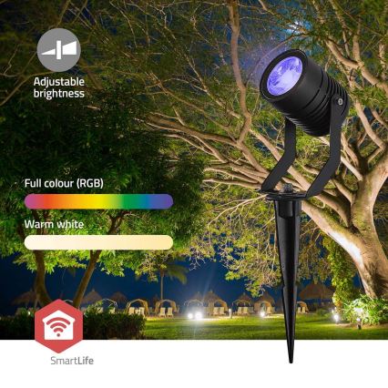 Pack de 3 lámparas LED RGBW regulables para exterior SmartLife LED/3W/230V IP65 Wi-Fi Tuya negras