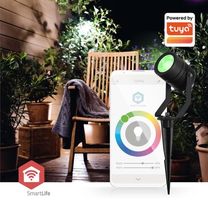 Pack de 3 lámparas LED RGBW regulables para exterior SmartLife LED/3W/230V IP65 Wi-Fi Tuya negras