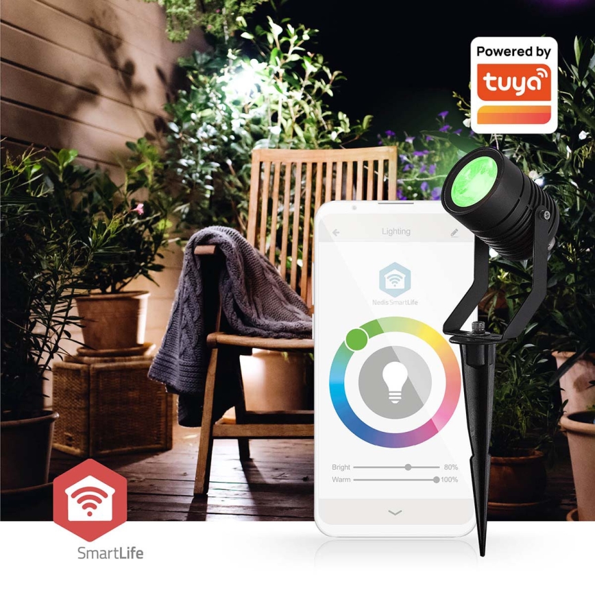 Pack de 3 lámparas LED RGBW regulables para exterior SmartLife LED/3W/230V IP65 Wi-Fi Tuya negras
