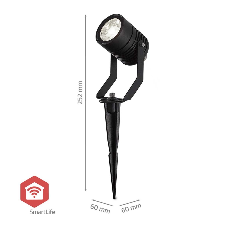 Pack de 3 lámparas LED RGBW regulables para exterior SmartLife LED/3W/230V IP65 Wi-Fi Tuya negras