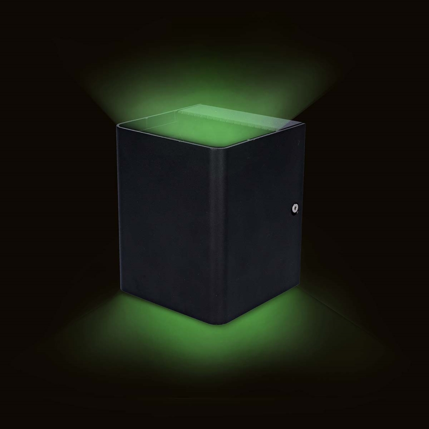 Aplique de pared exterior LED RGBW regulable SmartLife LED/12W/230V IP65 Wi-Fi Tuya negro