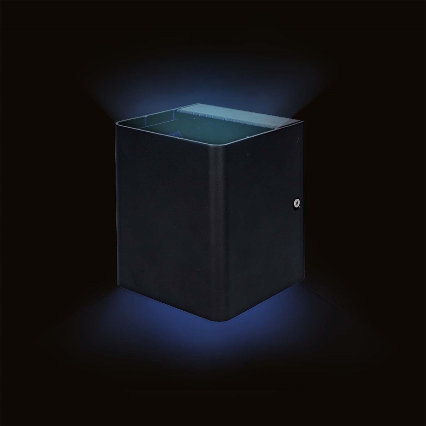 Aplique de pared exterior LED RGBW regulable SmartLife LED/12W/230V IP65 Wi-Fi Tuya negro