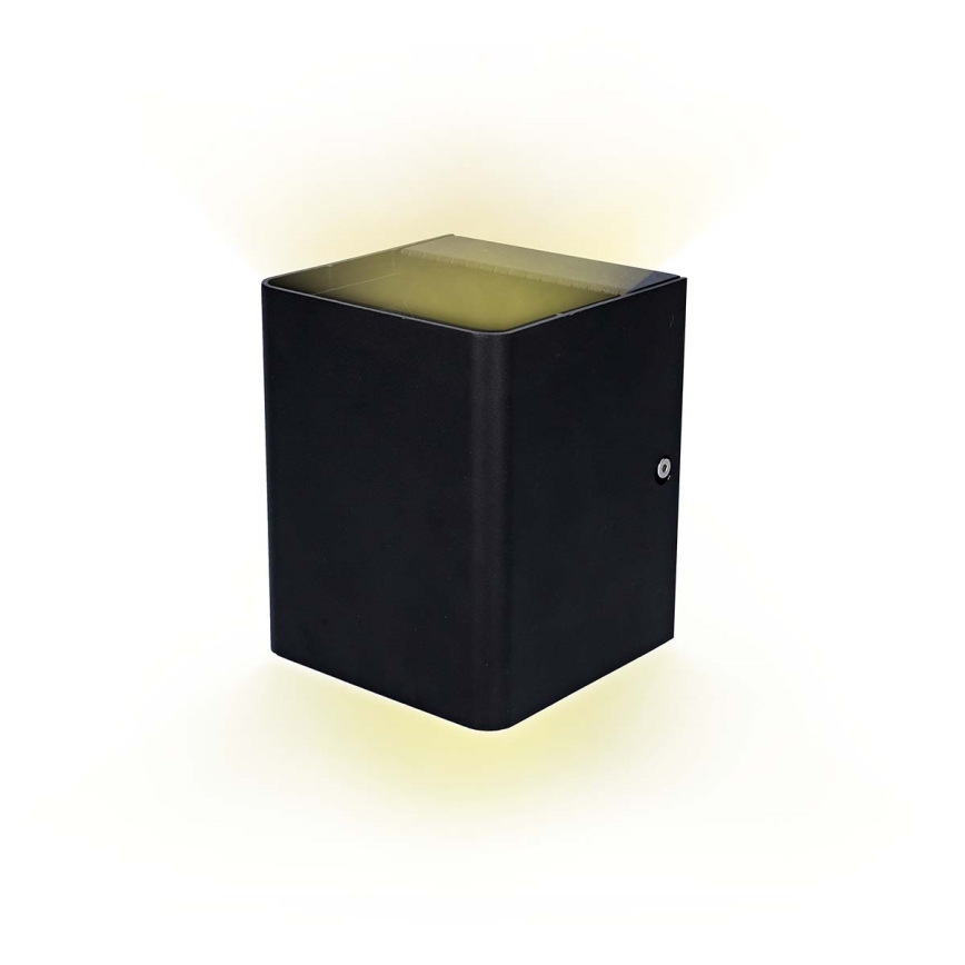 Aplique de pared exterior LED RGBW regulable SmartLife LED/12W/230V IP65 Wi-Fi Tuya negro