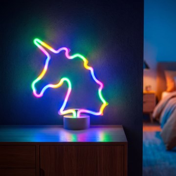 Neón LED de sobremesa 2W/3xAA/USB — Unicornio
