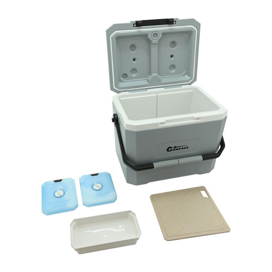 Nevera portátil con pack refrigerante de 16 l, gris