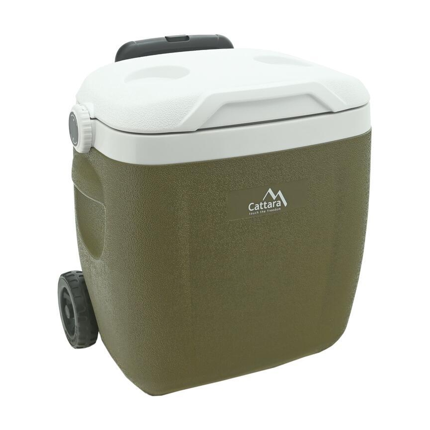 Nevera portátil con ruedas 16 l, verde