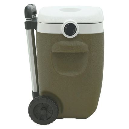Nevera portátil con ruedas 16 l, verde