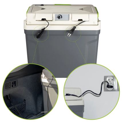 Nevera portátil para coche con función de calefacción 27 l 230V/12V/24V gris