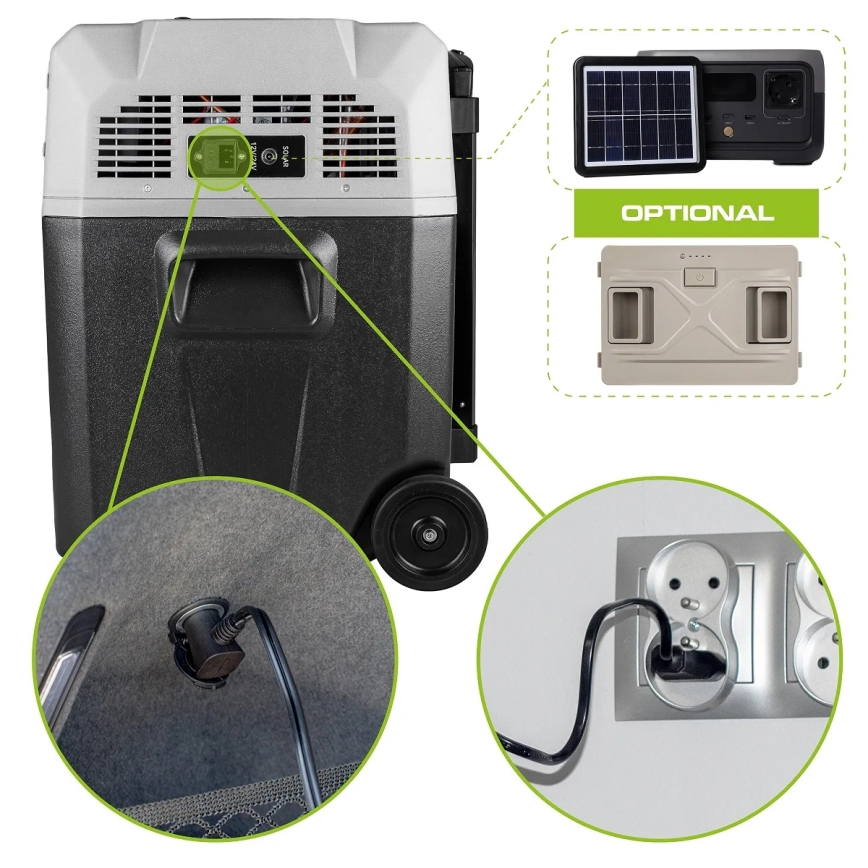 Nevera portátil para coche con pantalla LCD 40 l 230V/12V/24V negro