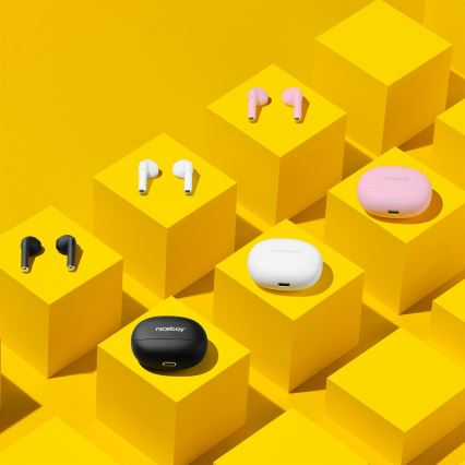Niceboy Beans 4 - Auriculares inalámbricos 300 mAh + 2x 35 mAh IPX4 negro