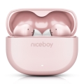 Niceboy Pins 4 - Auriculares inalámbricos con ANC 400 mAh + 2x 50 mAh IPX4 rosa
