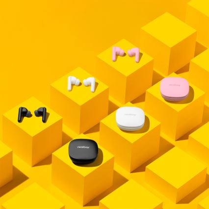 Niceboy Pins 4 PRO - Auriculares inalámbricos con ANC 380 mAh + 2x 35 mAh IP54 negro