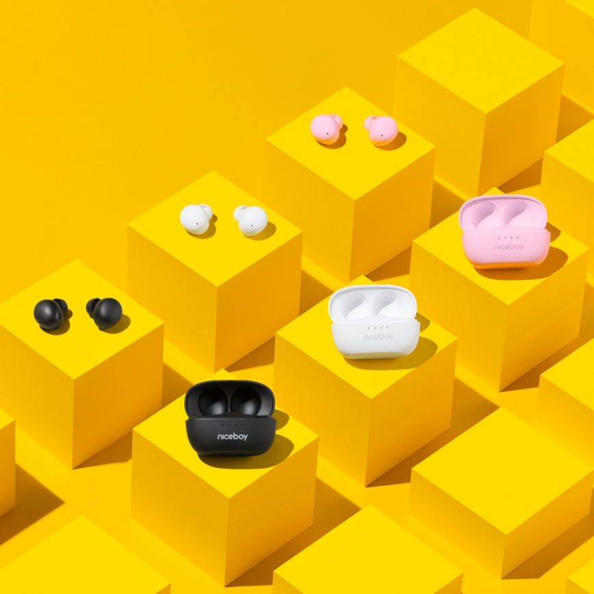 Niceboy Podsie 4 POP - Auriculares inalámbricos 400 mAh + 2x 40 mAh IPX4 negro