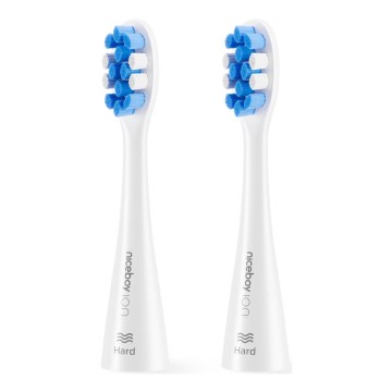 Niceboy - SET 2x Cabezal de recambio Hard para cepillo de dientes ION Sonic y SmartSonic blanco