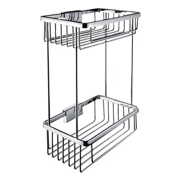 NIMCO Ki 14017D-26 - Estante de pared para ducha de dos niveles KIBO cromo brillante