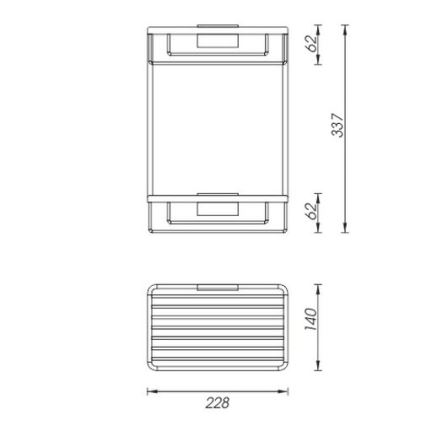 NIMCO Ki 14017D-26 - Estante de pared para ducha de dos niveles KIBO cromo brillante