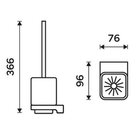 NIMCO MAC 29094KN-90 - Cepillo para inodoro montado en la pared MAYA blanco/negro mate